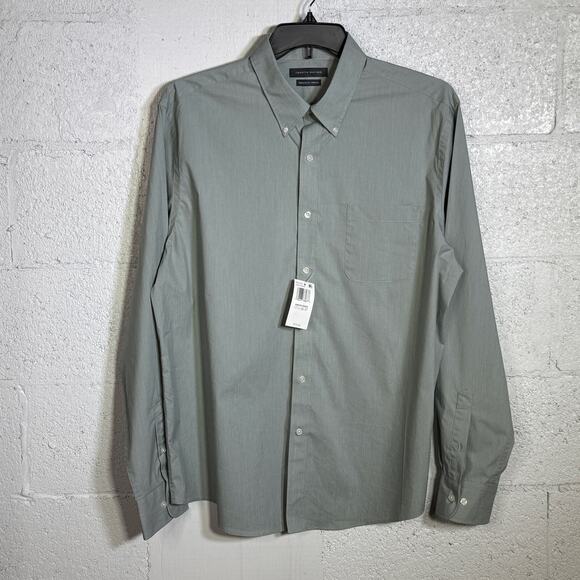 Tommy Hilfiger Men's Regular Fit  Dress Shirt - Hunter Green 17.5 36/37 $75 - Picture 1 of 6